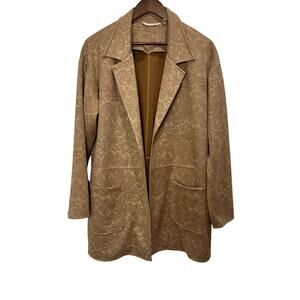 Soft Surroundings‎ Malika Faux Suede Open Jacket In Driftwood Paisley Size XL